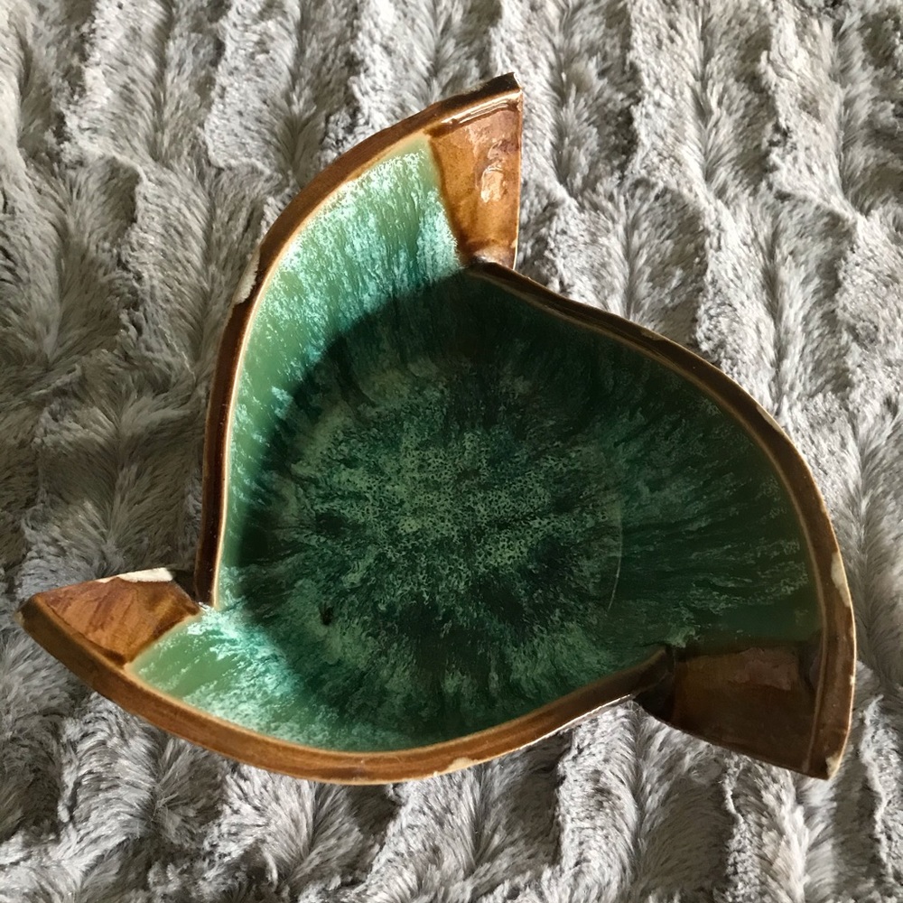 Vintage boho hippie handmade clay slab bowl.